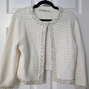 Elegant Cardigan with incredible veading and sequins, subtle sparkle throughout